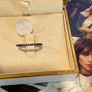 Sleek Blue pave freida Rothman stacking Ring